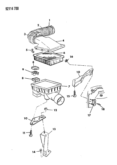 1992 Chrysler New Yorker Air Cleaner Diagram 3