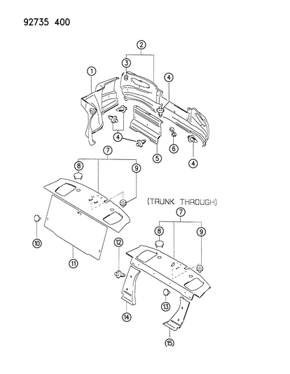 1993 Dodge Colt Baggage Room Trim Diagram