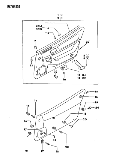 1994 Dodge Stealth Door Panel Diagram