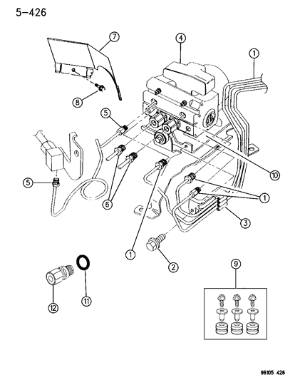 1996 Chrysler Sebring Anti-Lock Brake Control Diagram