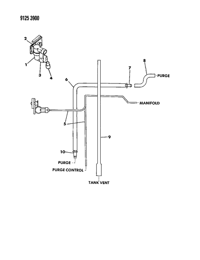 1989 Chrysler New Yorker Vapor Canister Hose Harness Diagram