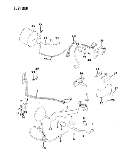 1987 Jeep J10 Controls Switch, Transfer Case Vacuum Diagram 2