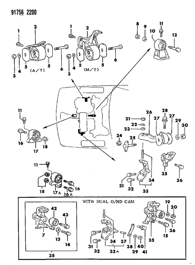 1991 Dodge Stealth Bolt Diagram for MF140473