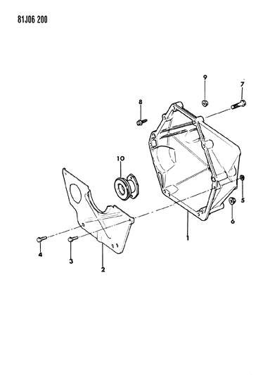 1986 Jeep Wrangler Bellhousing & Cover Diagram 1