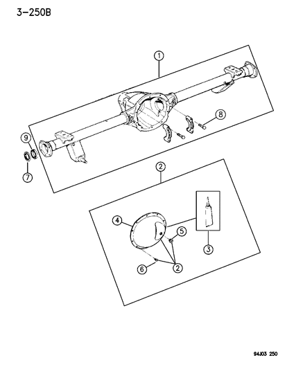 1996 Jeep Cherokee Housing - Rear Axle Diagram