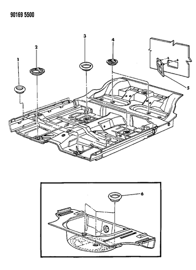 1990 Chrysler LeBaron GTC Plugs Floor Pan Diagram