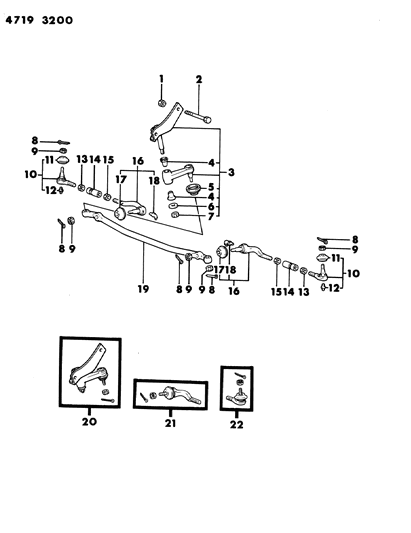 1984 Dodge Ram 50 Linkage, Steering Diagram 1