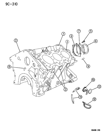 1996 Chrysler LHS Cylinder Block Diagram 2