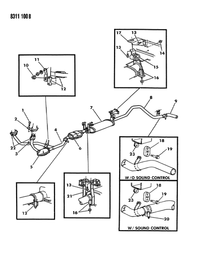 1988 Dodge Ram Van Exhaust System Diagram