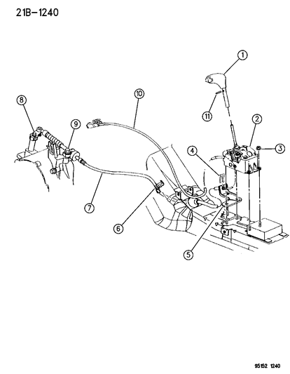 1995 Dodge Caravan Controls , Gearshift , Floor Shaft Diagram 4