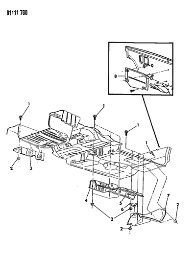1991 Dodge Shadow Heat Shields - Exhaust Diagram