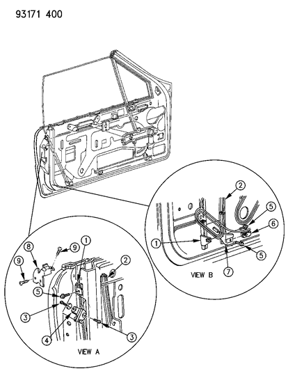 1993 Dodge Shadow Guide-Door Window Glass Rear Left Diagram for 4710023