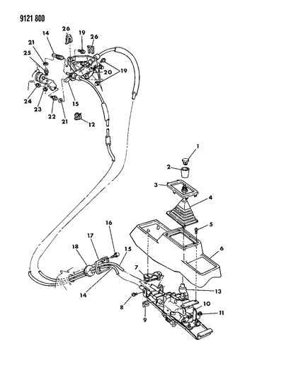 1989 Dodge Aries Controls, Gearshift Diagram