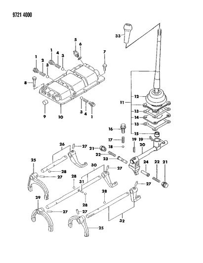 1989 Dodge Raider Control, Shift Diagram