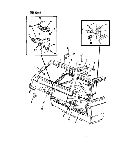 1987 Dodge Aries Liftgate Panel Diagram