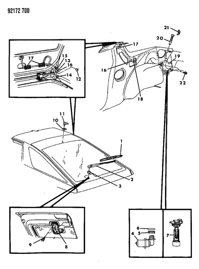 1992 Dodge Daytona Liftgate Wiper & Washer System Diagram