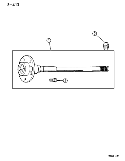 1994 Jeep Wrangler Shaft - Rear Axle Diagram 1