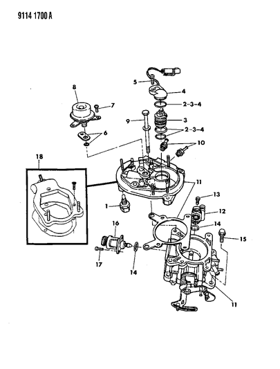 1989 Chrysler LeBaron GTC Throttle Body Diagram 1