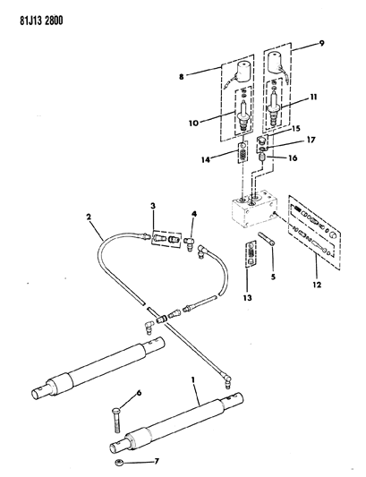 1985 Jeep Grand Wagoneer Snow Plow - Power Angling Cylinders Diagram