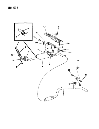 1989 Dodge Caravan Exhaust System Diagram 2