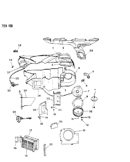 1987 Chrysler LeBaron GTS Heater Unit Diagram