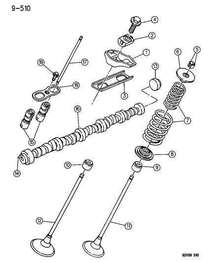 1993 Dodge Viper Exhaust Valve Diagram for 4883661AA