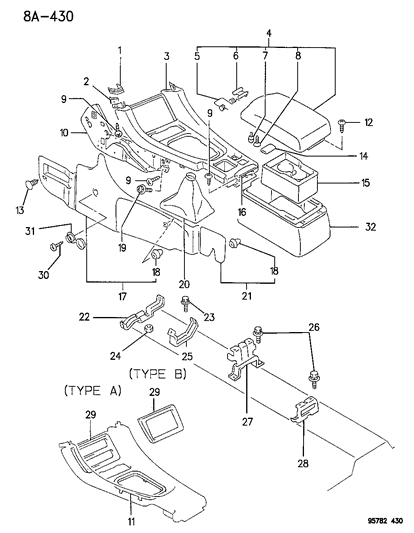 1996 Dodge Stealth Console Diagram