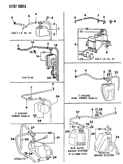 1991 Dodge Ram 50 Condenser Tanks Diagram