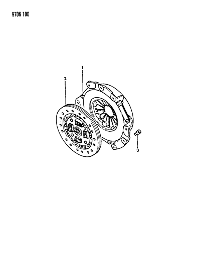 1989 Dodge Colt Cover Asm Clutch Diagram for MD735732