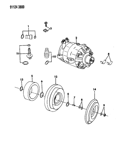 1991 Chrysler New Yorker A/C Compressor Diagram 2