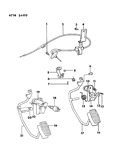 1984 Dodge Conquest Accelerator Linkage Diagram 1