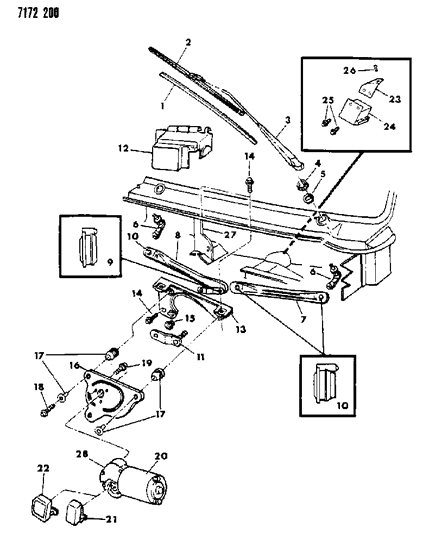 1987 Dodge Omni Windshield Wiper System Diagram