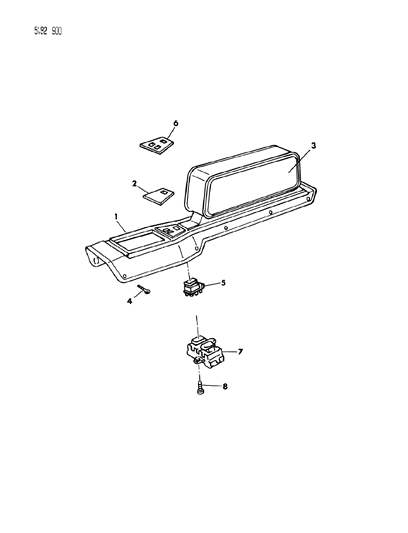 1985 Chrysler Town & Country Console & Arm Rest Diagram 1