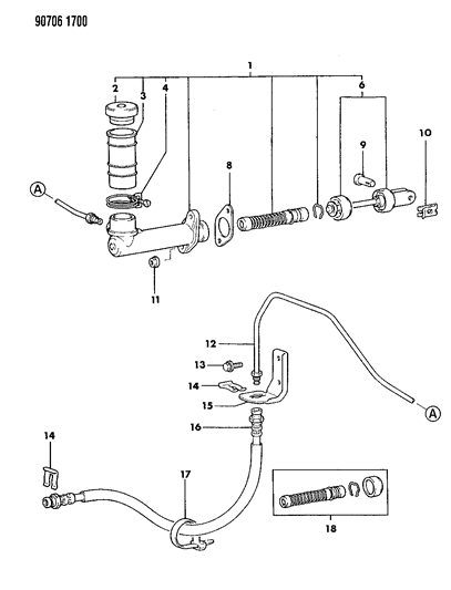 1990 Dodge Colt Clutch Master Cylinder Diagram 1