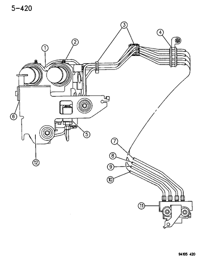 1994 Dodge Shadow Anti-Lock Brake Control Diagram