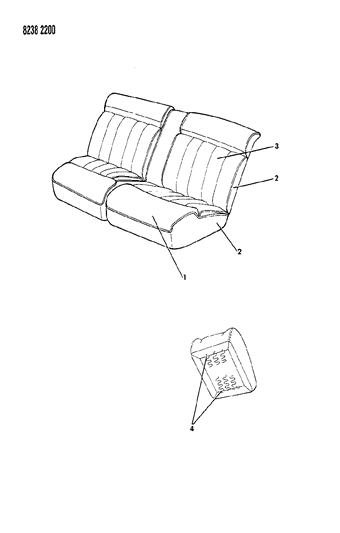 1988 Dodge 600 Sedan Rear Seat Diagram 1