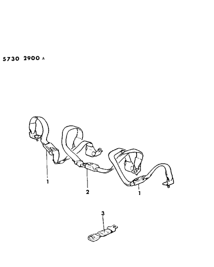 1985 Dodge Colt Belt Seat Rear Diagram