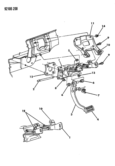 1992 Chrysler LeBaron Brake Pedal Diagram