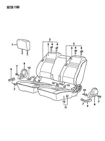 1990 Dodge Ram 50 Front Seat Diagram