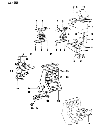 1988 Dodge Raider Consoles Diagram