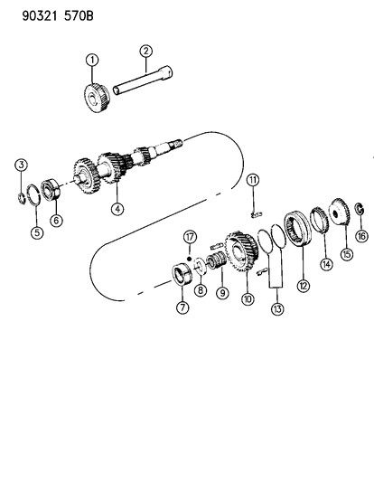 1992 Dodge Ram Wagon Gear Train, Reverse Idler Diagram