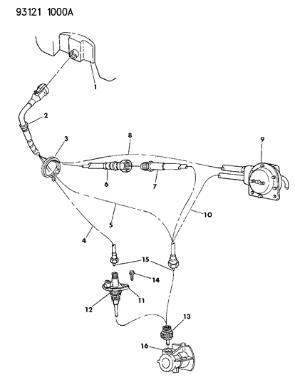 1993 Dodge Shadow Cables And Pinion, Speedometer Diagram