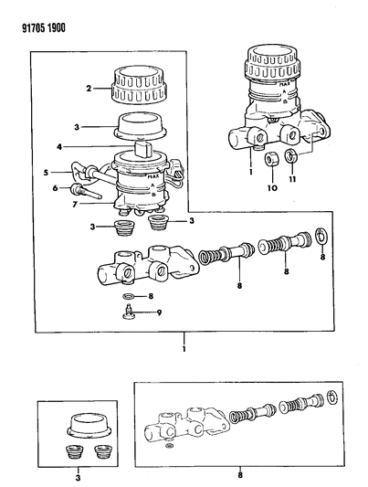 1991 Dodge Colt Master Cylinder Diagram 1