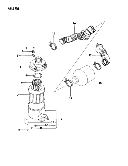 1989 Dodge Colt Air Cleaner Diagram 1