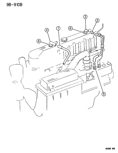 1994 Jeep Grand Cherokee Connector-CRANKCASE Vent Tube Diagram for 53030991