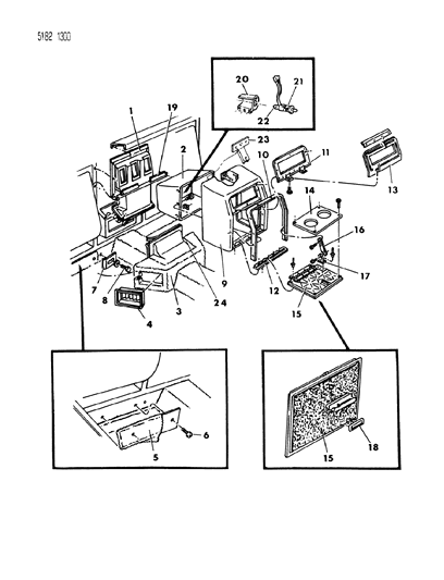 1985 Chrysler Executive Limousine Console, Rear Diagram