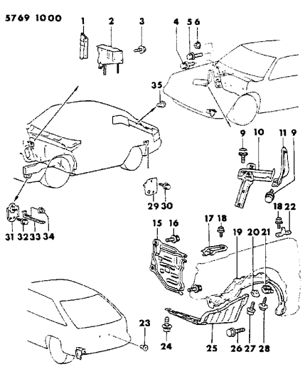 1986 Dodge Colt GROMMET-TAILGATE Diagram for MB078401