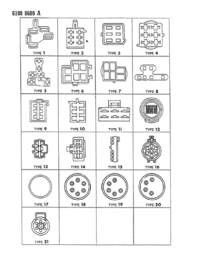 1986 Chrysler Laser Insulators 6 Way Diagram