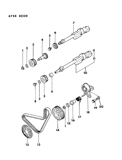 1984 Dodge Ram 50 SPROCKET-BALANCER Shaft Driven Diagram for MD050561