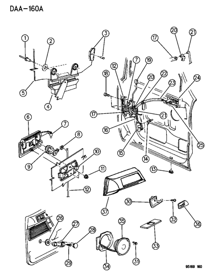 1995 Dodge Spirit Handle Asm Front Door Outside Diagram for 4719421